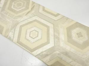 アンティーク　重ね亀甲に花模様織り出し袋帯（材料）